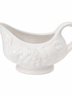 Tabletops Gallery Gravy Boat/Harvest Grape Embossed Ceramic